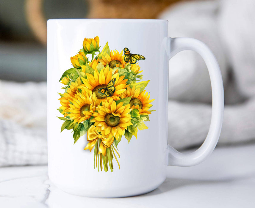 Sunflowers Butterfly Bouquet Coffee Mug
