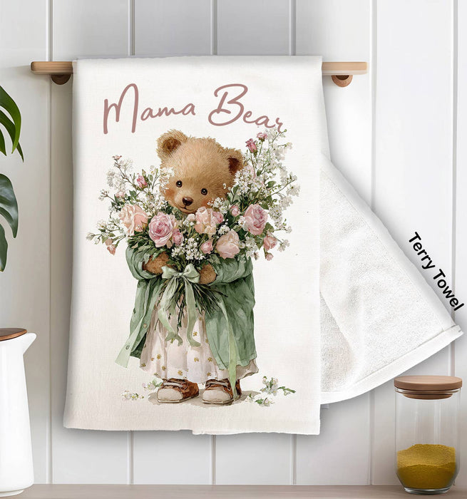 Mother's Day Mama Bear Kitchen Terry Towel