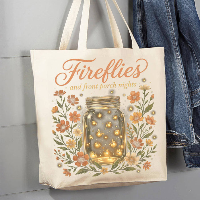 Fireflies Porch Summer Night Canvas Tote Bag