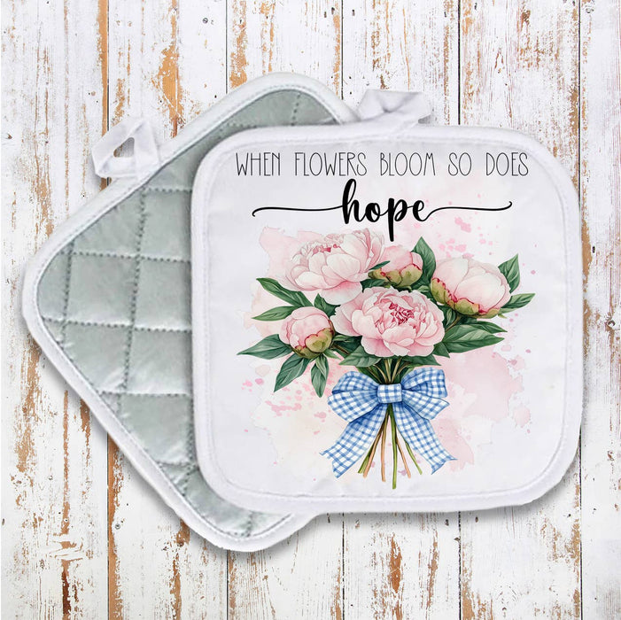 When Flowers Bloom so does Hope Pot Holder Oven Mitt