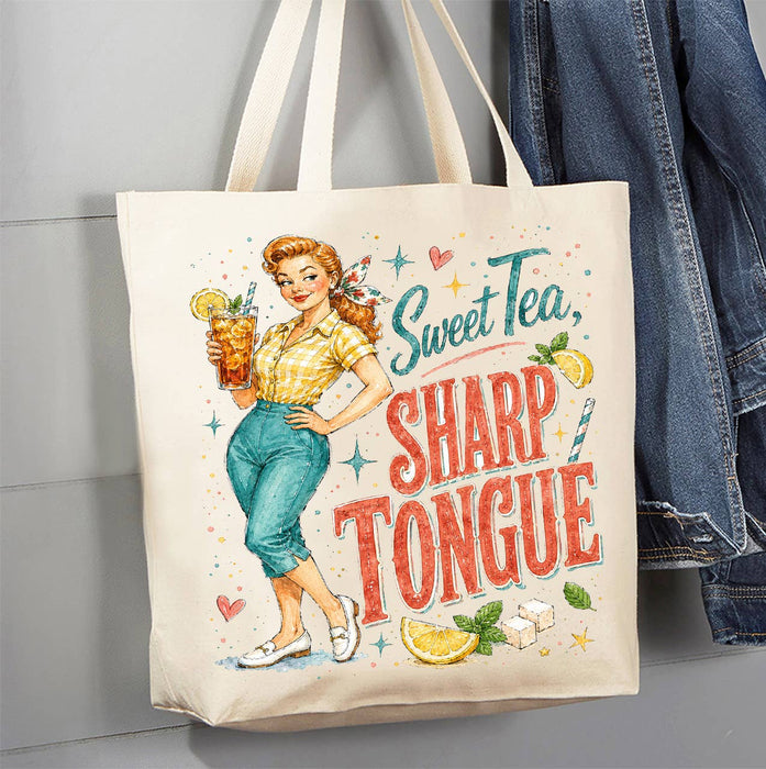 Funny Sweet Tea Sharp Tongue Canvas Tote Bag