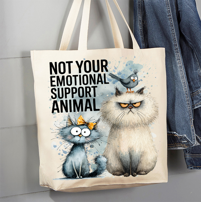 Cat Not Your Support Animal Canvas Tote Bag