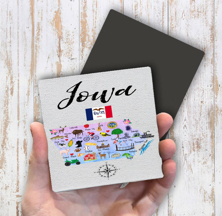 Iowa State Map Souvenir Magnet Fridge