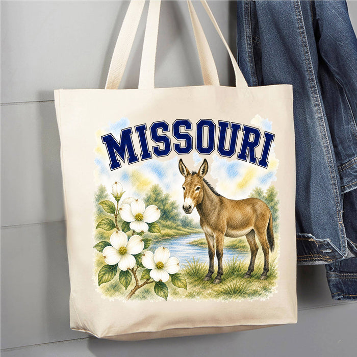 Missouri State Bird and Animal Canvas Tote Bag