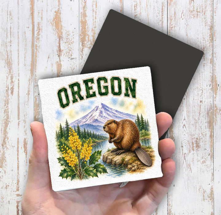 Oregon State Bird and Animal Magnet Fridge