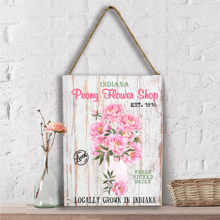 Indiana State Flower Peony Souvenir Wall Decor