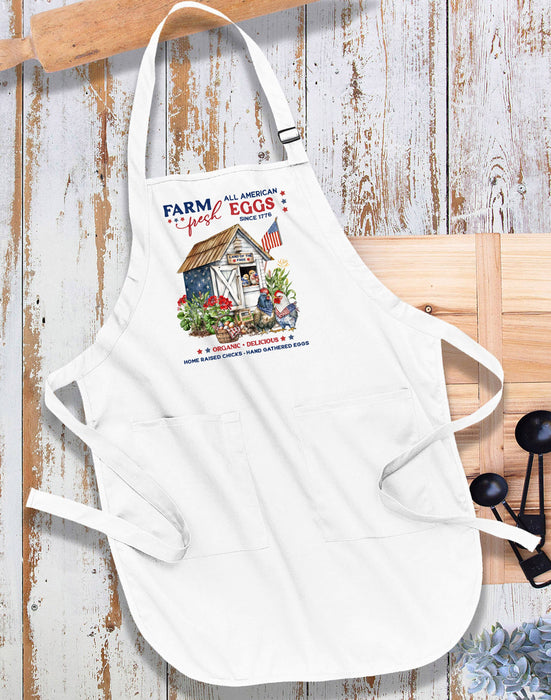 Farmhouse 4th of July Patriotic Chicken Coop Apron