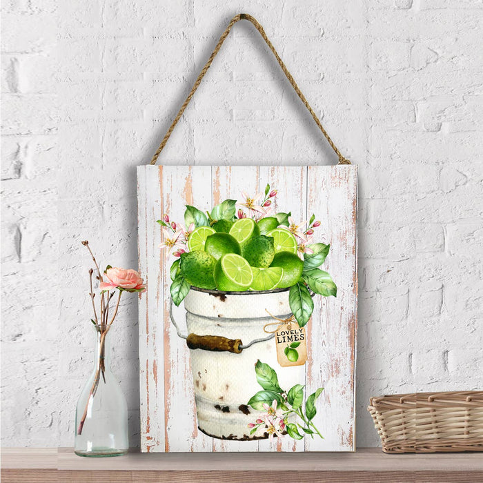 Farmhouse Bucket of Limes  Wall Decor
