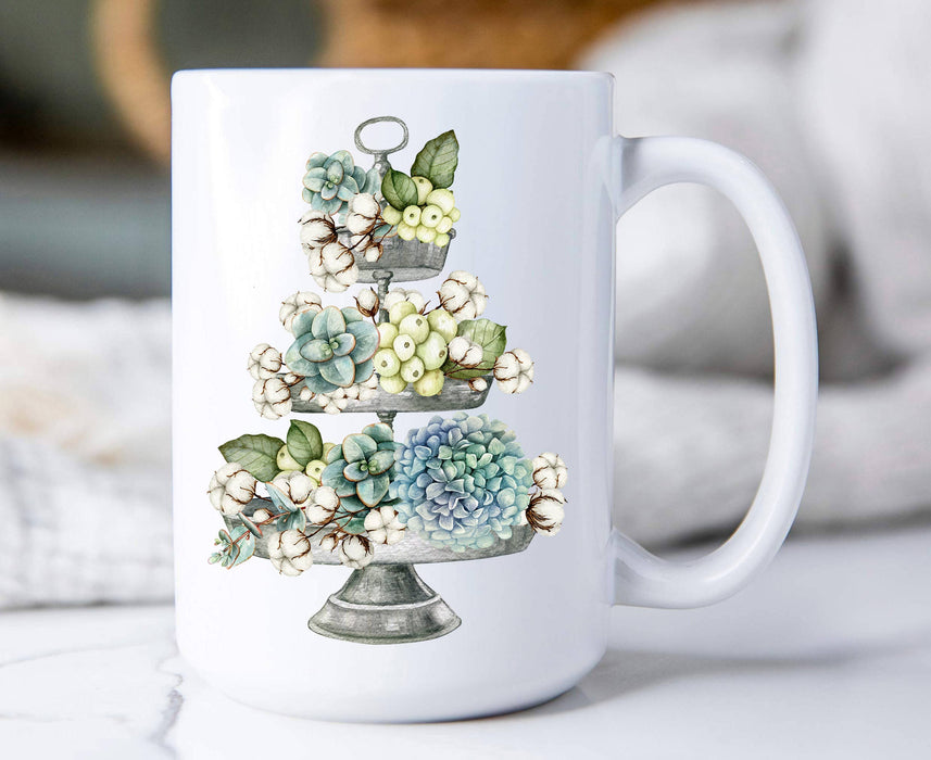 Succulent Cotton Tier, Coffee Mugs