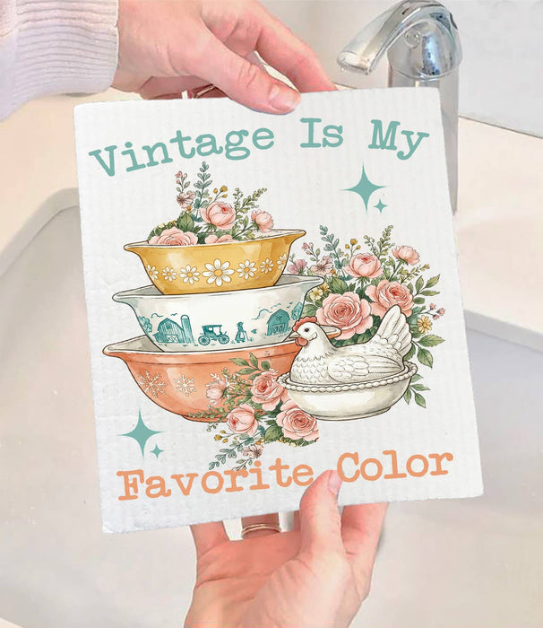 Vintage is My Favorite Color Swedish Dishcloth