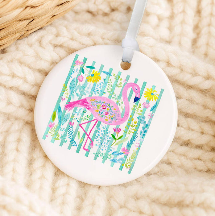Tropical Pink Flamingo Ornament