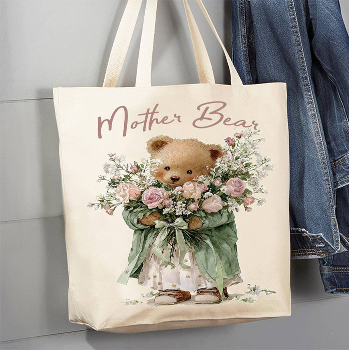 Mother's Day Mother Bear Canvas Tote Bag