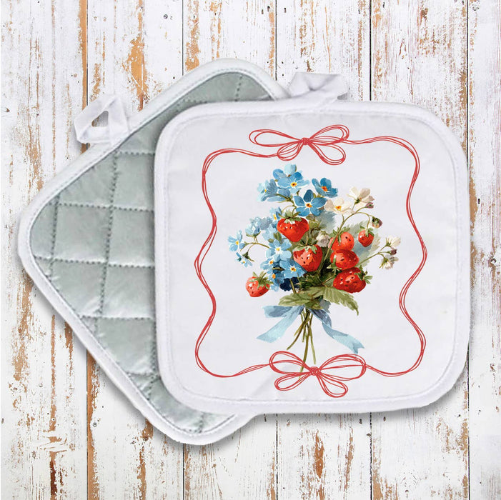 Vintage Strawberries Pot Holder