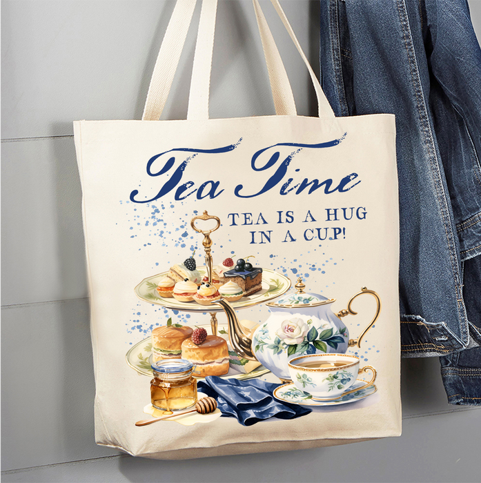 Tea is a Hug in a cup Canvas Tote Bag