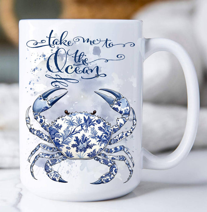 Chinoiserie Crab Take me to Ocean Coffee Mug