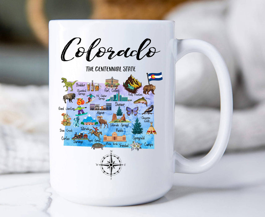 Colorado State Map Souvenir  Coffee Mug