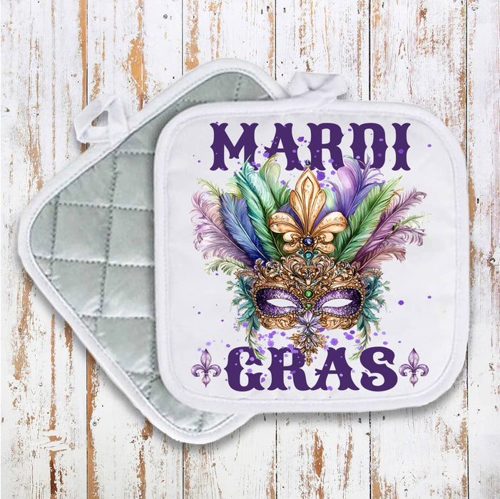 Mardi Gras Mask New Orleans Pot Holder Oven Mitt
