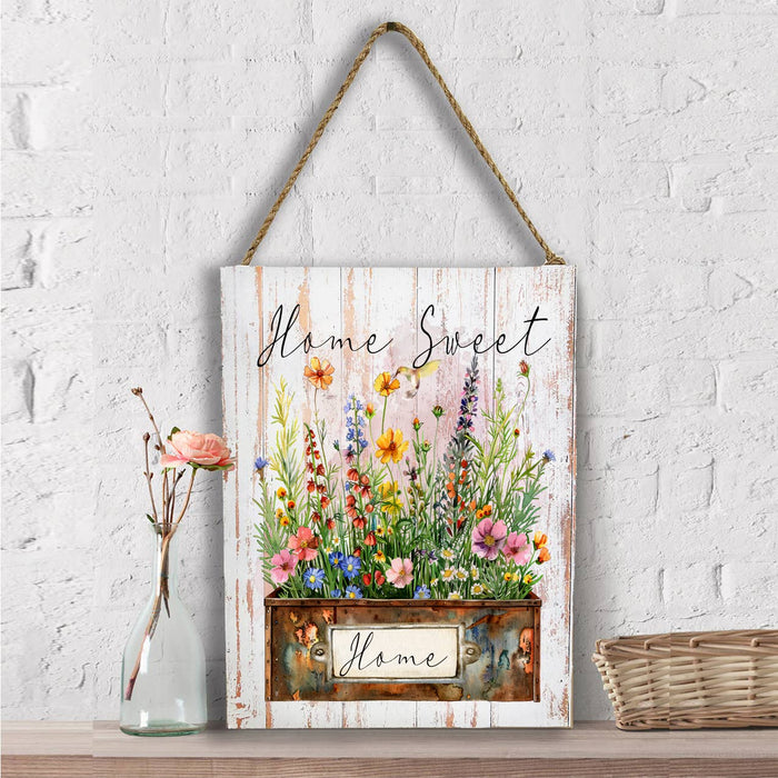 Home Sweet Home Country Field Flowers Wall Decor