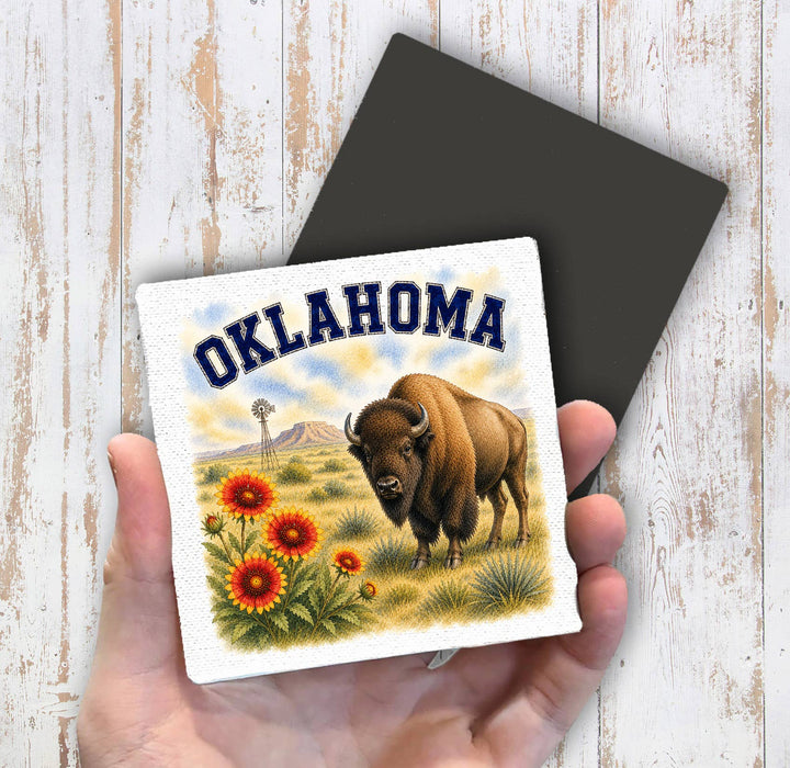 Oklahoma State Bird and Animal Magnet Fridge