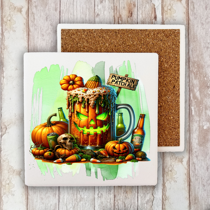 Halloween Pumpkin Patch Ale Stone Coaster