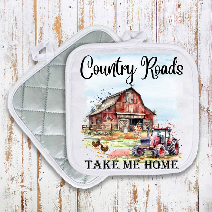 Country road take me home Pot Holder