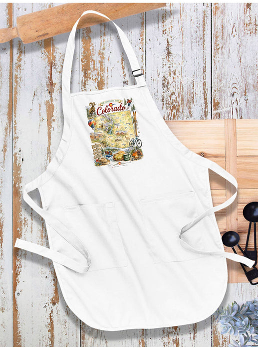 Colorado State Map Landmark Apron