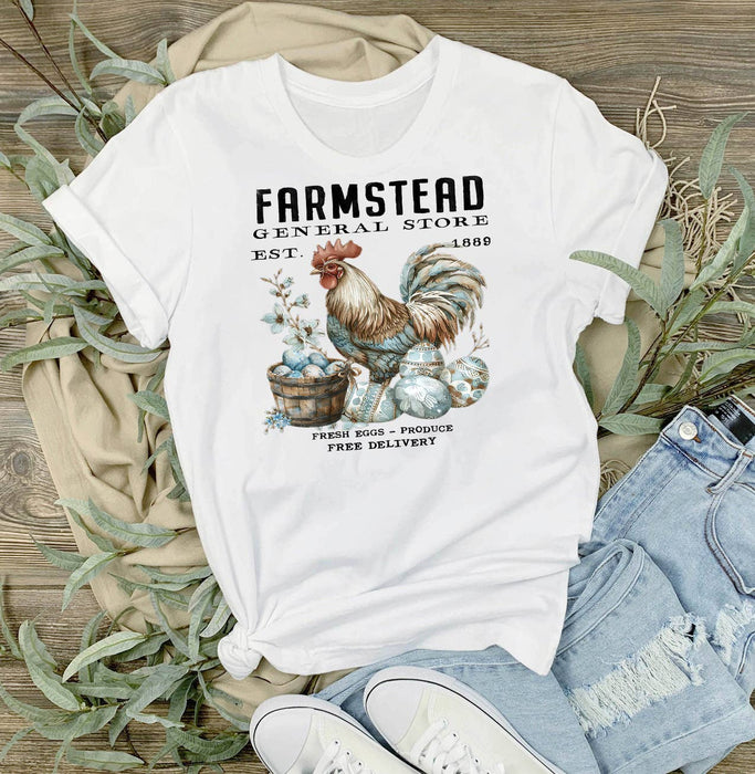 Rooster Easter Eggs Farmstead T-Shirt