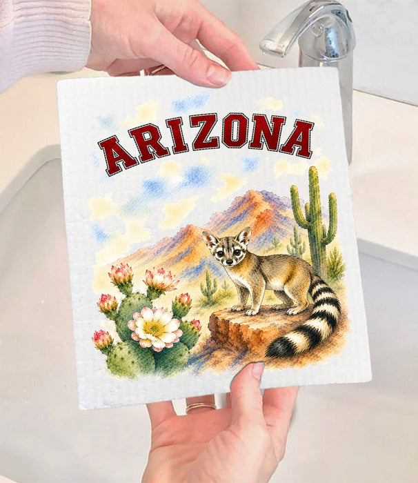 Arizona State Bird and Animal Swedish Dishcloth
