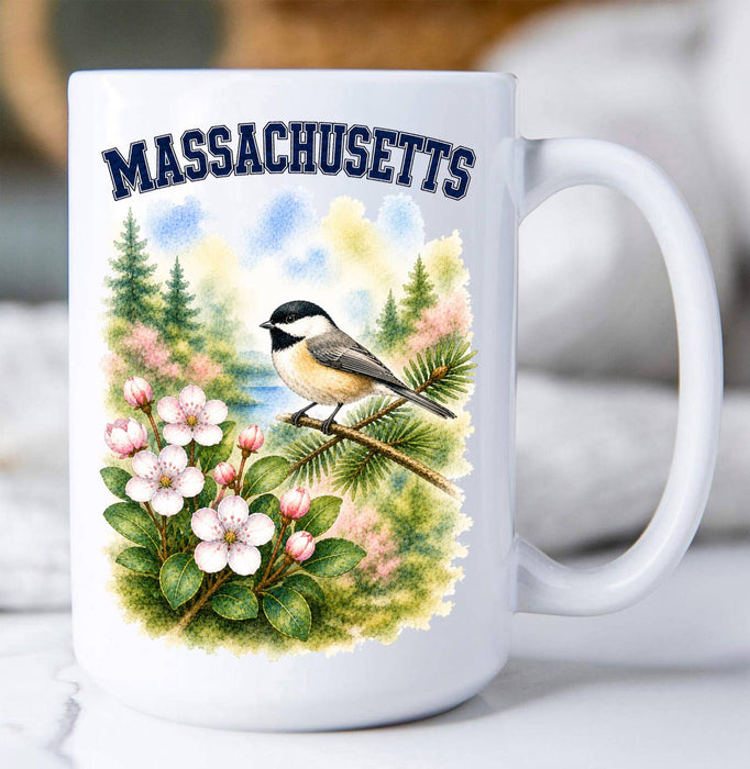 Massachusetts State Bird and Animal Coffee Mug