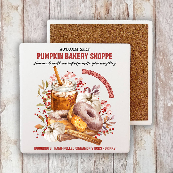 Fall Autumn Pumpkin Bakery Shop  Stone Coaster