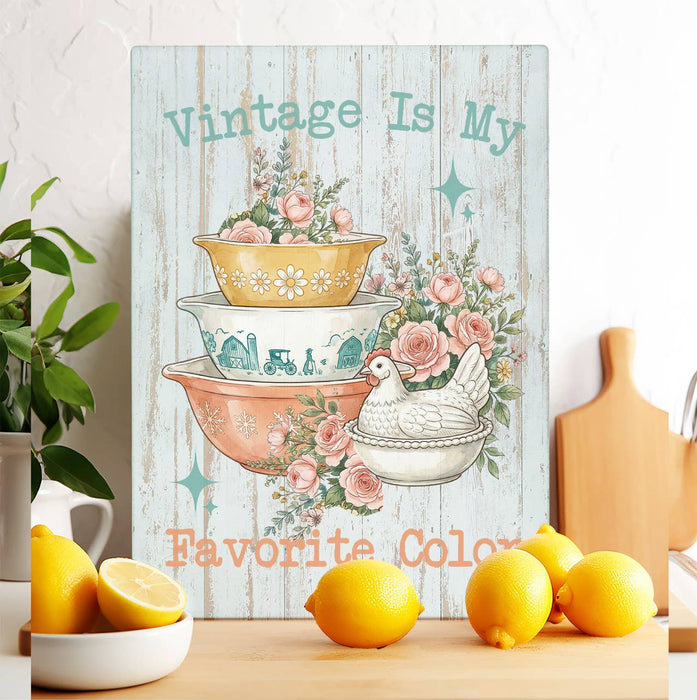 Vintage is My Favorite Color Glass Cutting Board