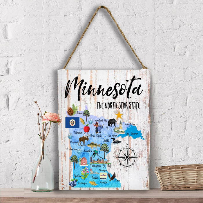 Minnesota State Map Souvenir Wall Decor