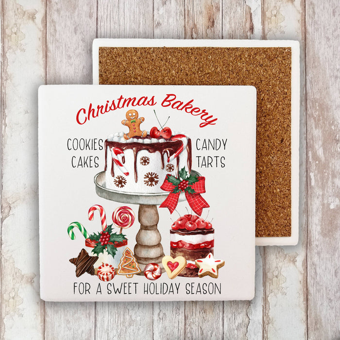 Christmas Bakery Holiday Season Stone Coaster