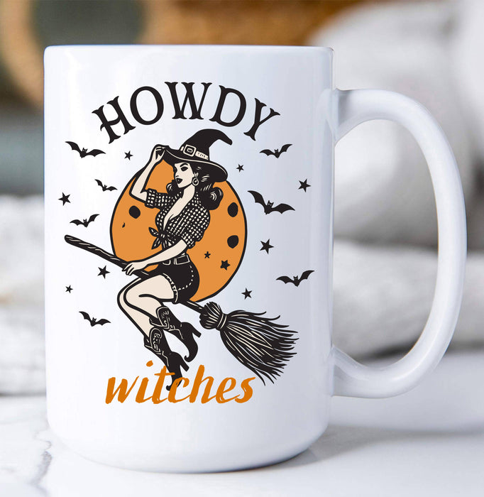 Halloween Retro Vintage Howdy Witches Coffee Mug