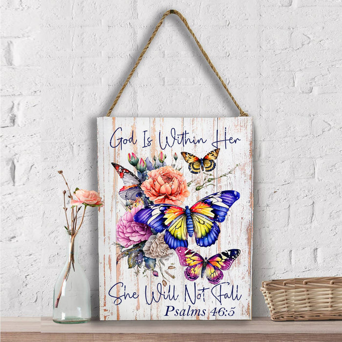 She Will Not Fall Butterfly Spiritual Wall Decor