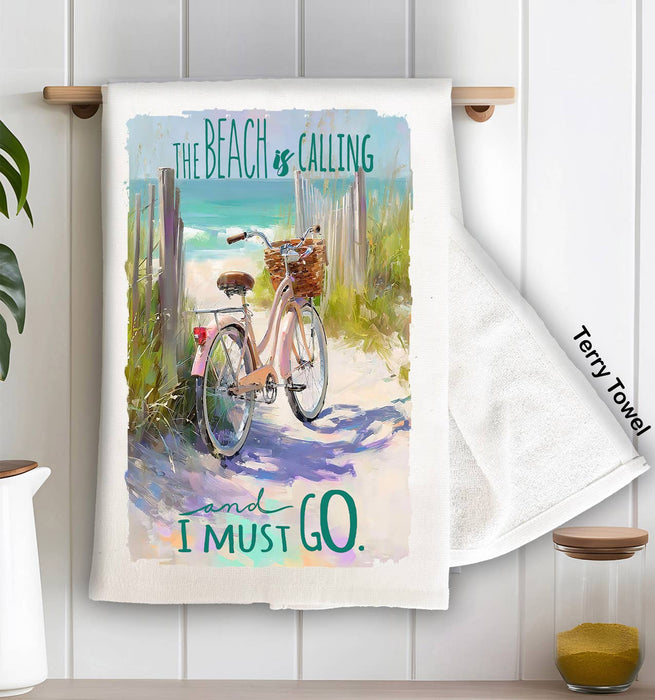 The Beach is Calling Bicycle Kitchen Terry Towel