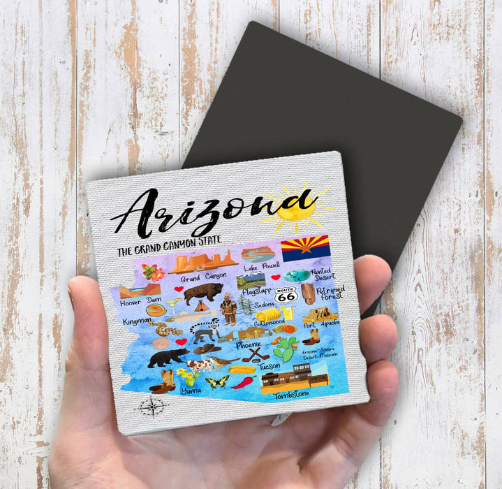 Arizona State Map Souvenir Magnet Fridge