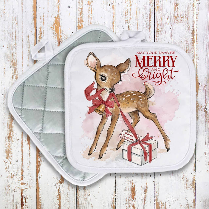 Vintage Christmas Reindeer Pot Holder