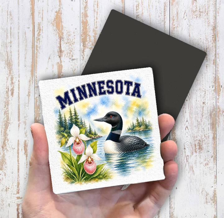 Minnesota State Bird and Animal Magnet Fridge