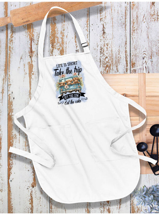 Life is Short By the Cow Eat Cake Apron