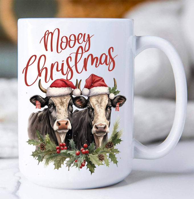 Mooey Christmas Cows Farm Coffee Mug