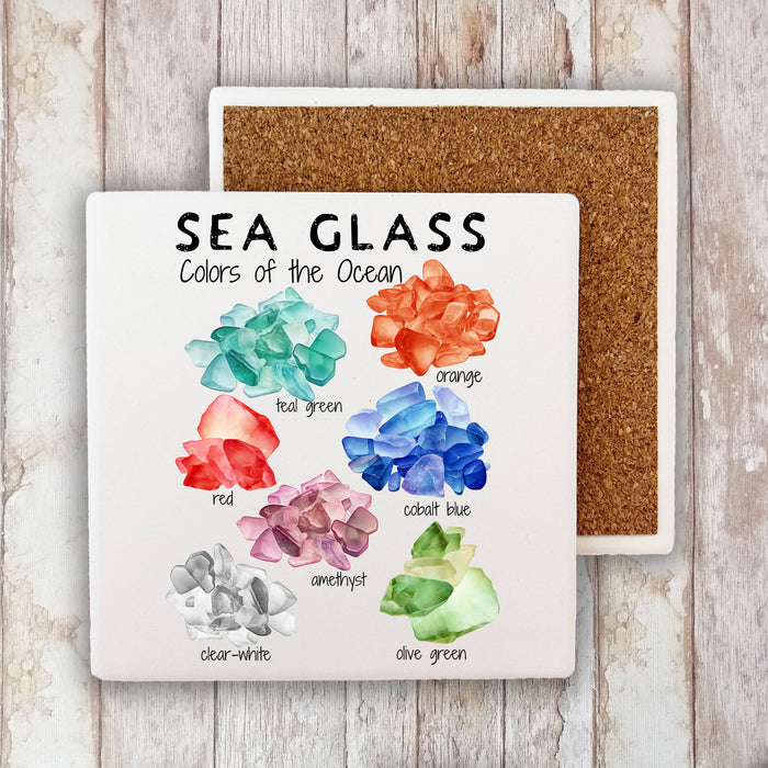 Coastal Beach Sea Glass Ocean Stone Coaster