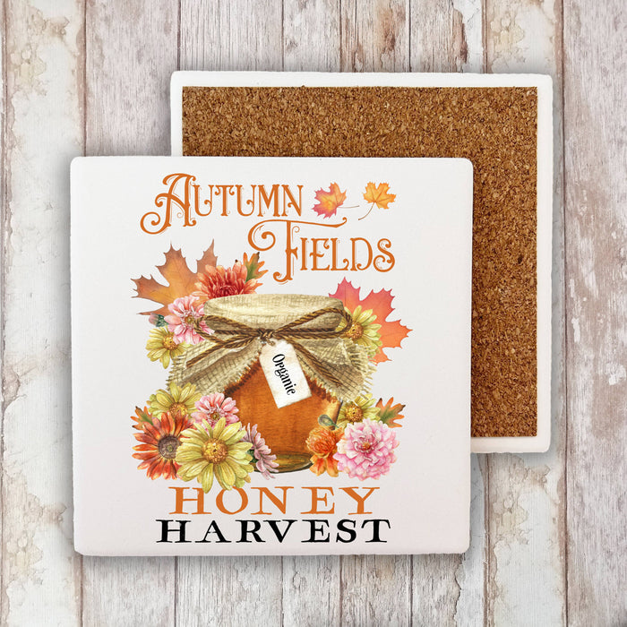 Autumn Fall Fields Honey Harvest Stone Coaster