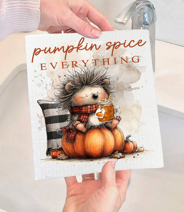 Pumpkin Spice Evrything  Swedish Dishcloth