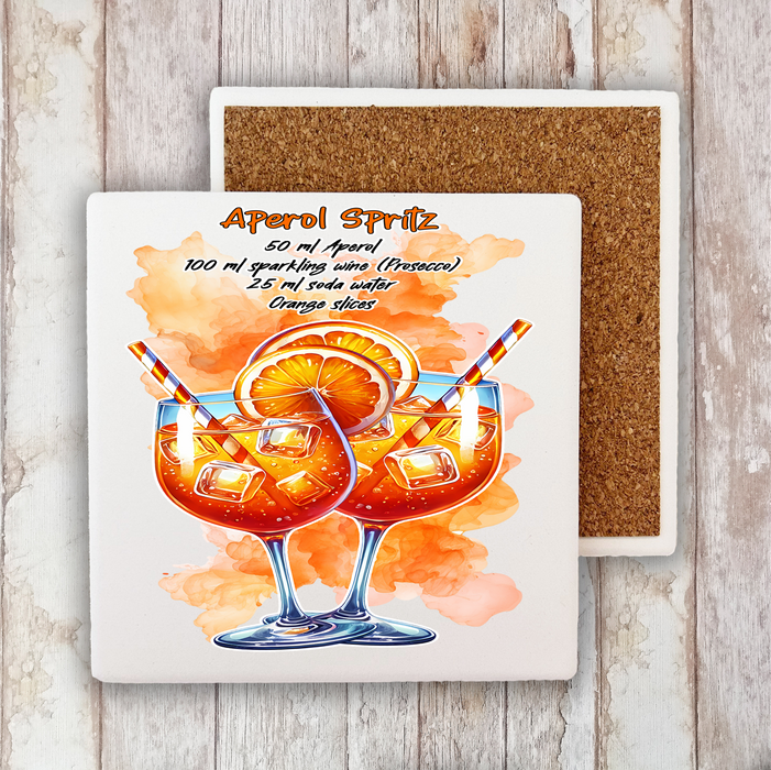 Summer Cocktail Aperol Spritz Stone Coaster