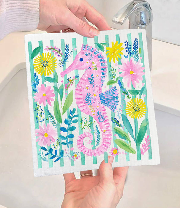 Coastal Sea Horse Ocean Swedish Dishcloth