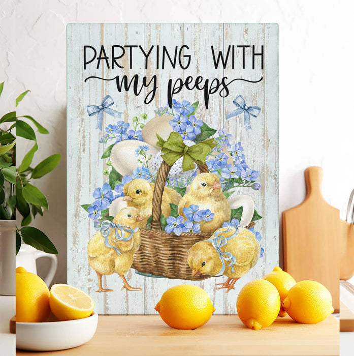 Partying with my Peeps Easter Glass Cutting Board Trivet