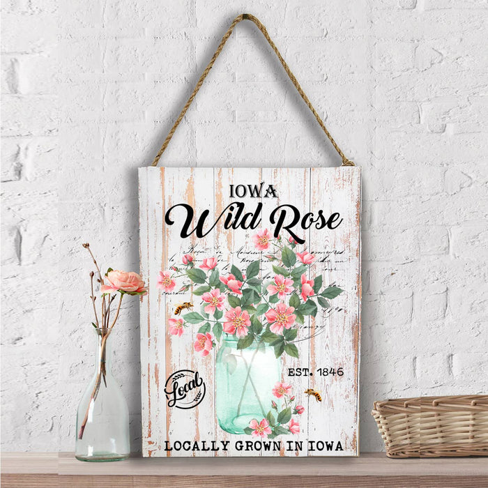 Iowa State Flower Wild Rose  Wall Decor