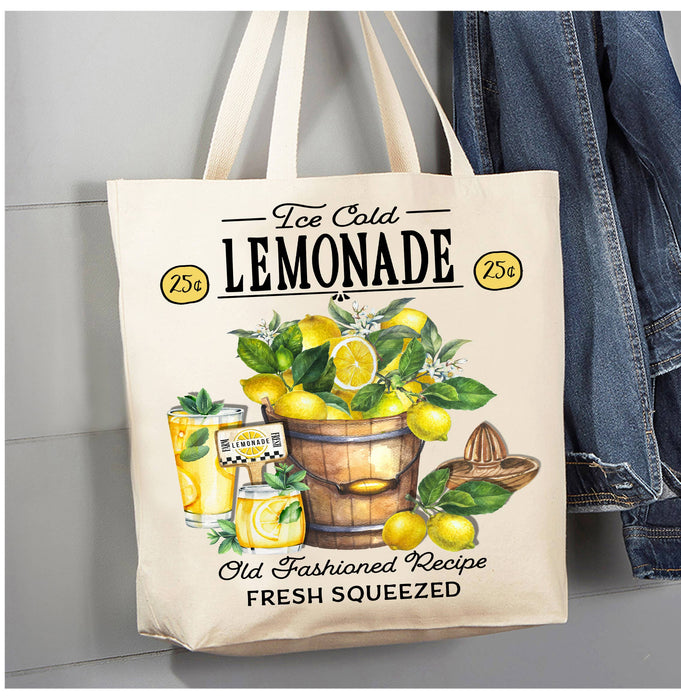 Modern Farmhouse Ice Cold Lemonade Canvas Tote Bag