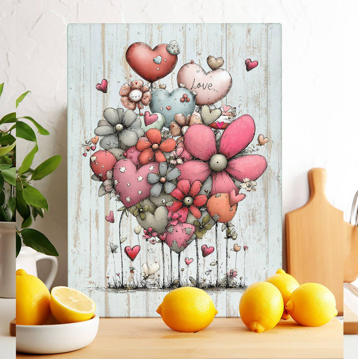 I Cluckin' Love You Chickens Glass Cutting Board Trivet